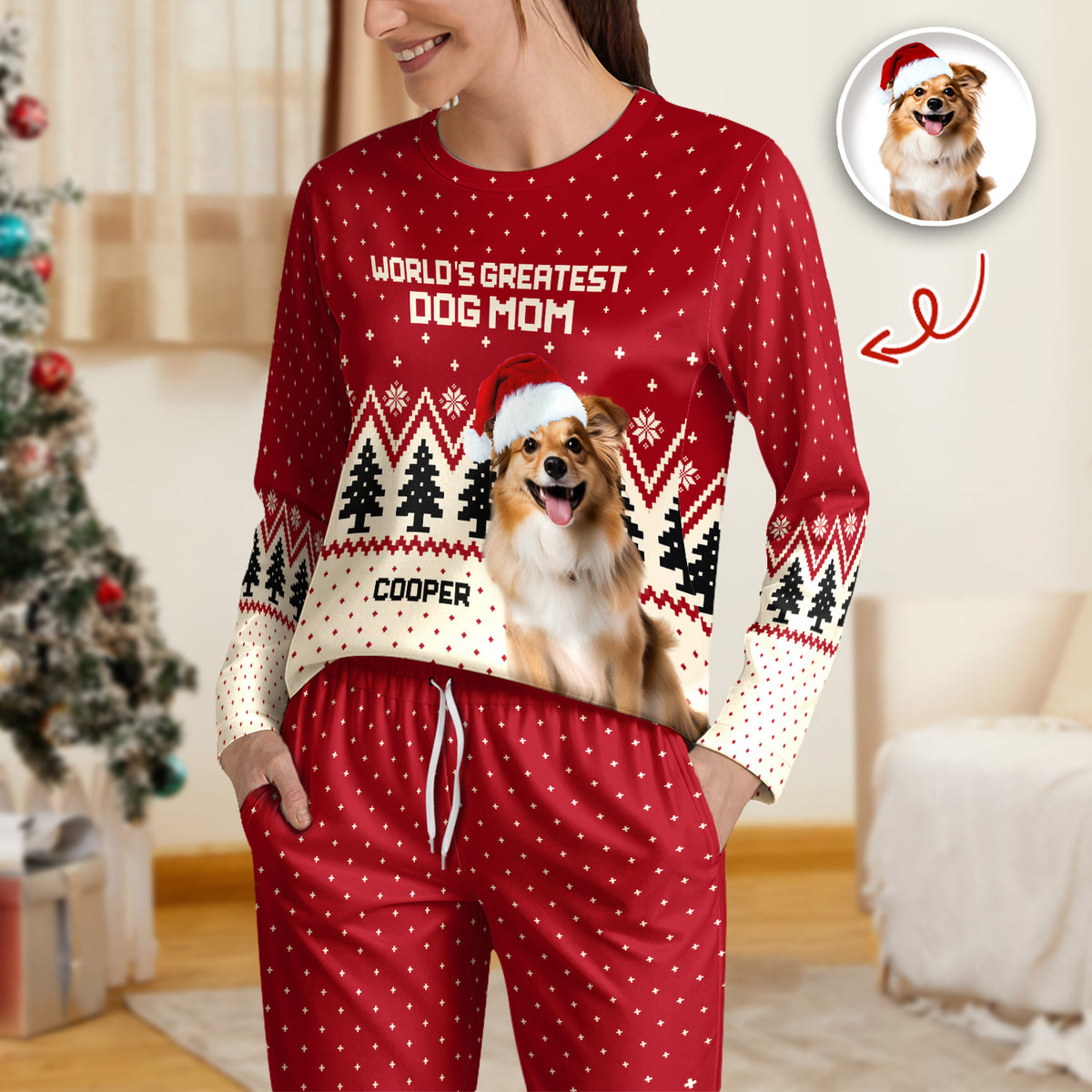 Custom Photo Dog Looking - Personalized Sleepwear For Dog Lovers LM32 895563