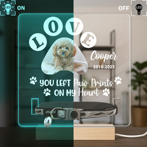 Custom Photo You Left Paw Prints On Our Hearts Memorial Acrylic Collar Frame CH07 896074