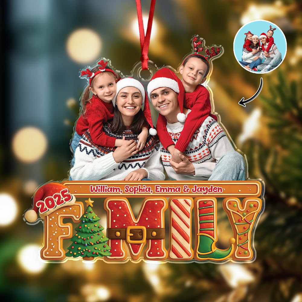 Custom Family Photo Our Christmas Tree Cake Personalized Acrylic Ornament CH07 899708