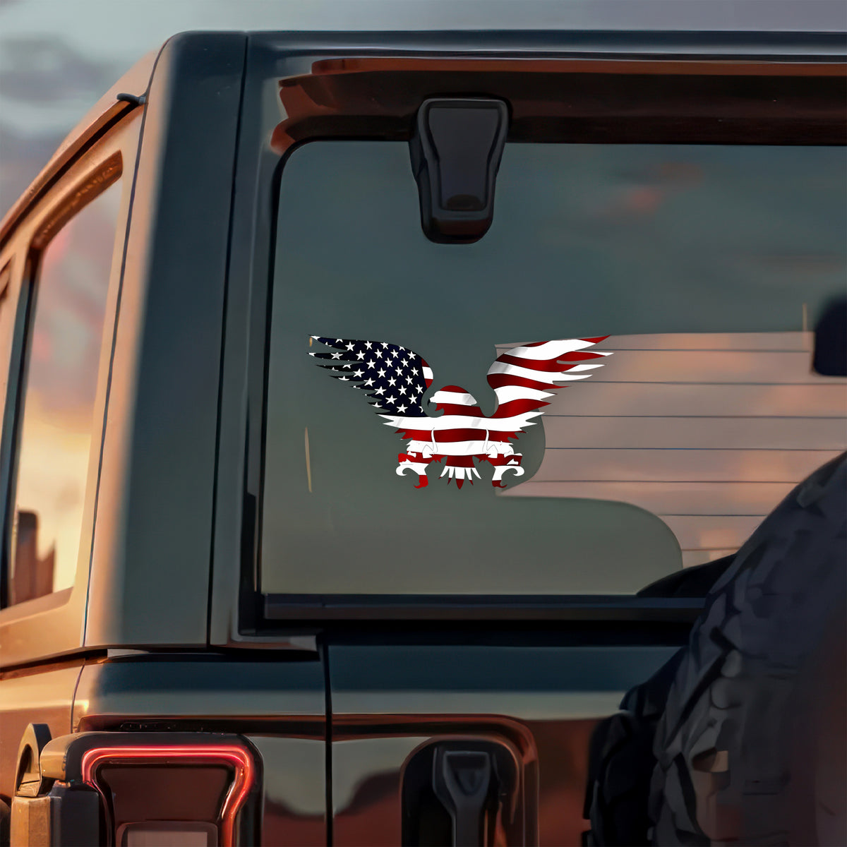 American Eagle USA Flag Car Window Decal Sticker HA75 898496