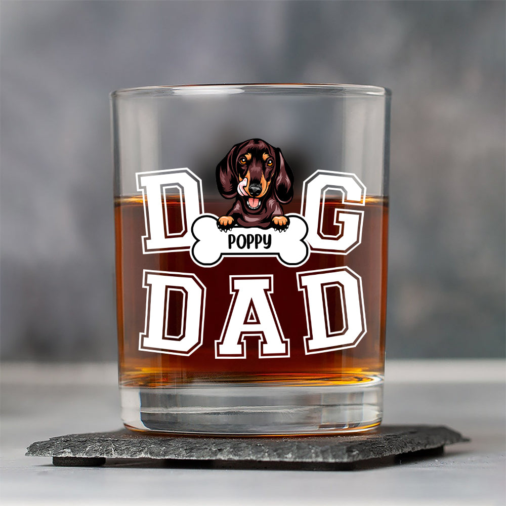 Custom Photo Dog Dad We Sniff Together, We Stick Together Whiskey Glass HO82 894188