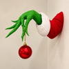 Christmas Ornament Holder Hanger, Resin Green Hand with Santa Sleeve, Funny Christmas Wall Decoration for Home HA75 922136