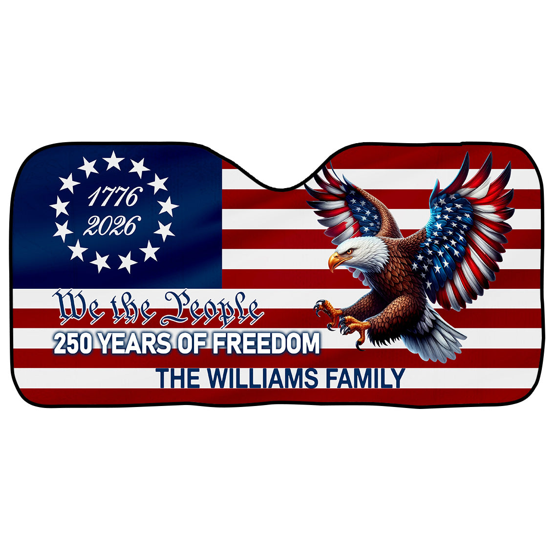 Custom Family Name We The People 250 Years Car Sunshade TH10 898427
