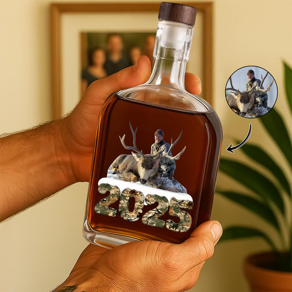 Custom Photo Whiskey Bottle Christmas Gifts For Deer Hunting HA75 898360