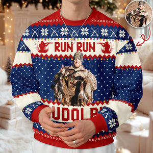 Custom Photo Merry Huntmas - Personalized Ugly Sweater Hunting Christmas Gifts For Dad, Grandpa, Husband TH10 896019