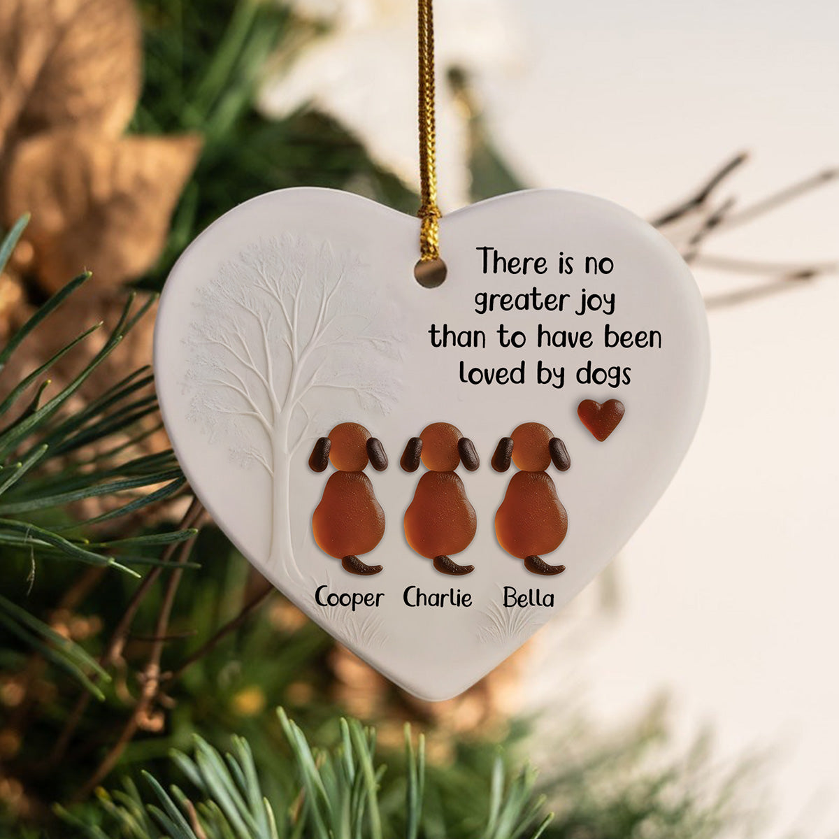 Personalized Loved By A Dog Heart Ceramic Ornament TH10 896637
