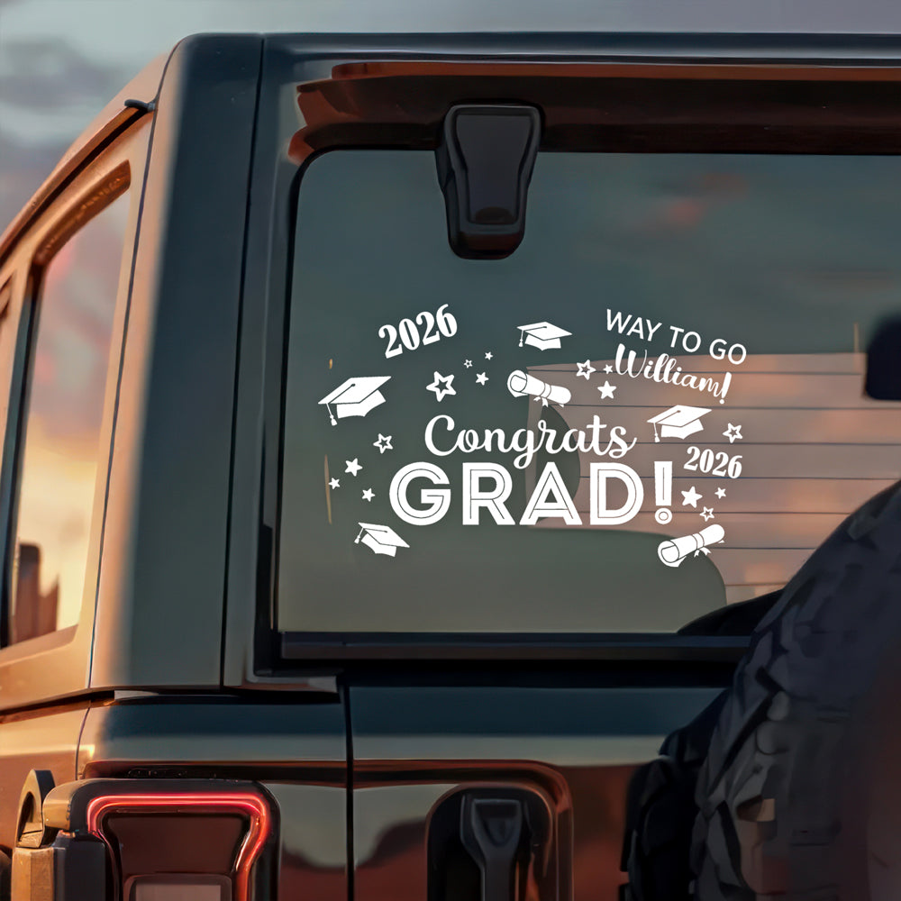 Congrats Grad! Personalized Graduation Car Window Decal Sticker HA75 898822