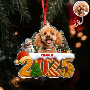 Custom Dog Christmas Cake Crew Photo - Personalized Acrylic Ornament CH07 899704