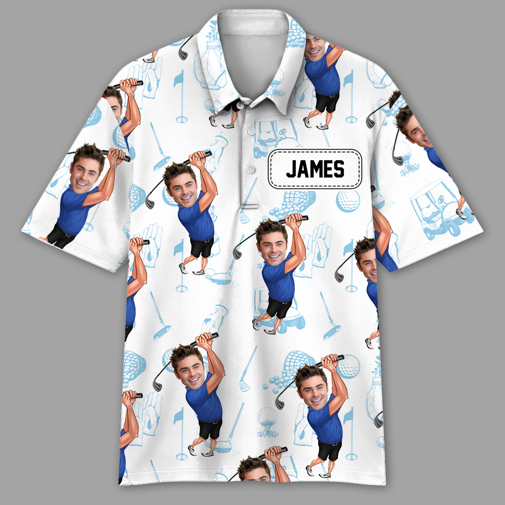 Custom Funny Golfer Photo Polo Shirt - Golf Lovers Gift CH07 895762