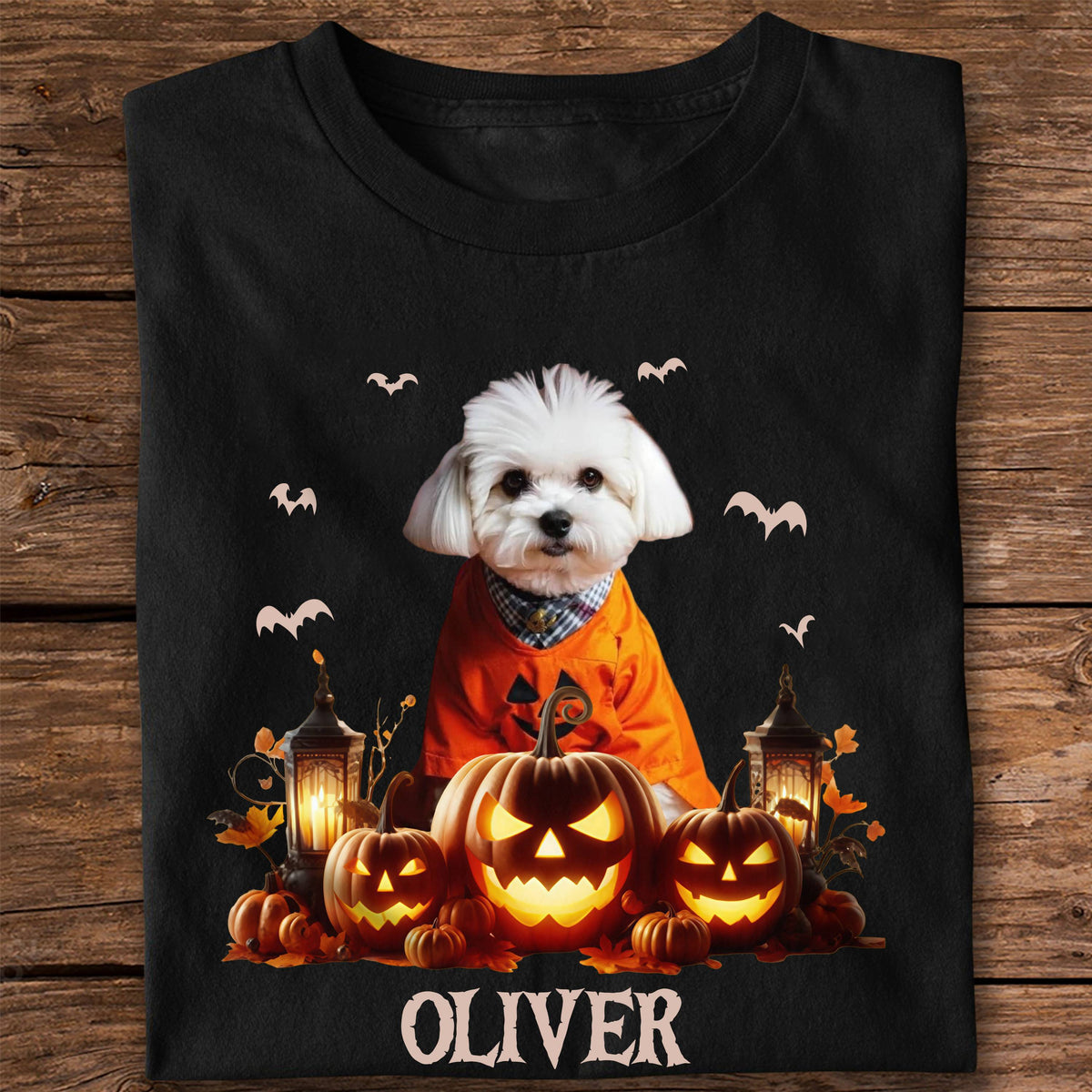 Custom Dog Cat Photo Spooky Season Halloween Dark Shirt HO82 894998