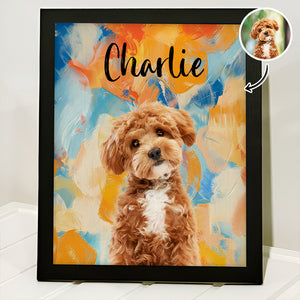 Custom Cute Dog Photo Colorful Background Picture Frame LM32 895127