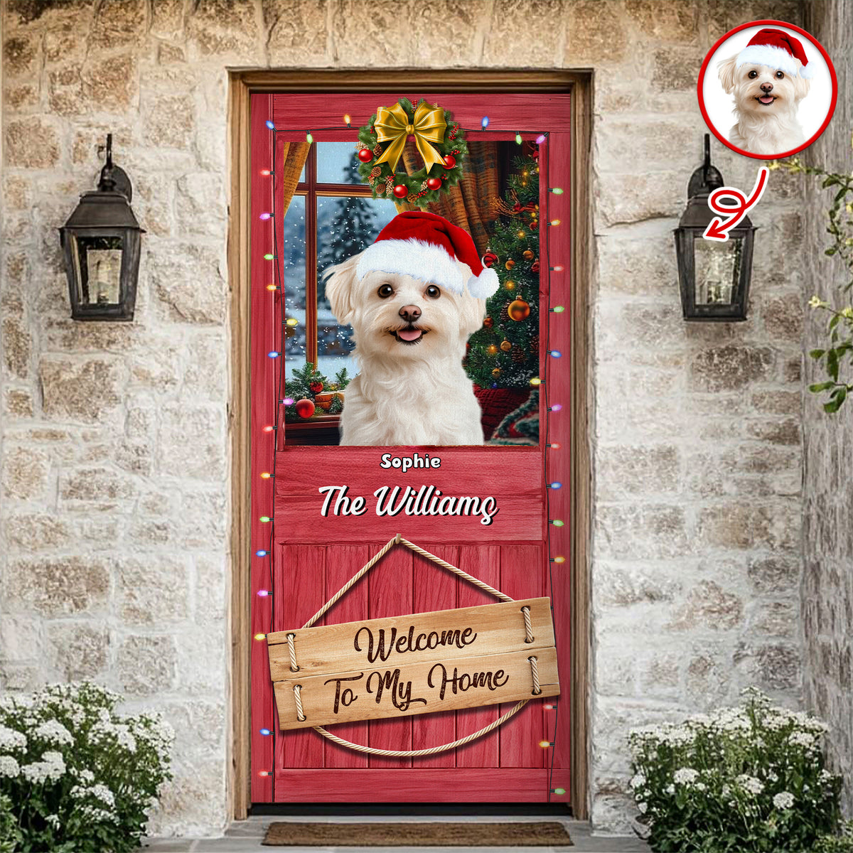 Custom Photo Welcome To My Home Door Cover For Dog Lover TH10 896539