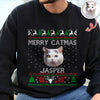 Custom Cat Photo Ugly Christmas Sweatshirt For Cat Lovers TH10 896379