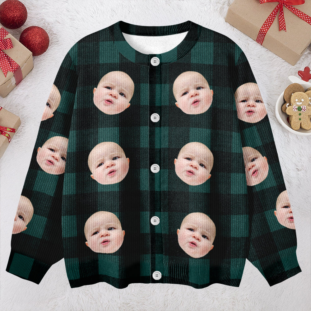 Custom Face Photo With Christmas Pattern Ugly Cardigan CH07 899820