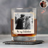 Custom Couple Photo Whiskey Glass Valentine Gift,  Anniversary Gift HA75 898922