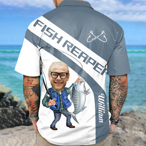 Custom Photo Fish Reaper - Personalized Fishing Hawaiian Shirt HO82 893790
