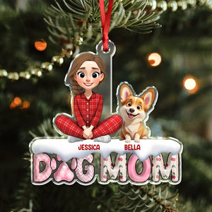 Cherry On Top This Year Dog Mom - Personalized 3D Effect Acrylic Ornament LM32 897179