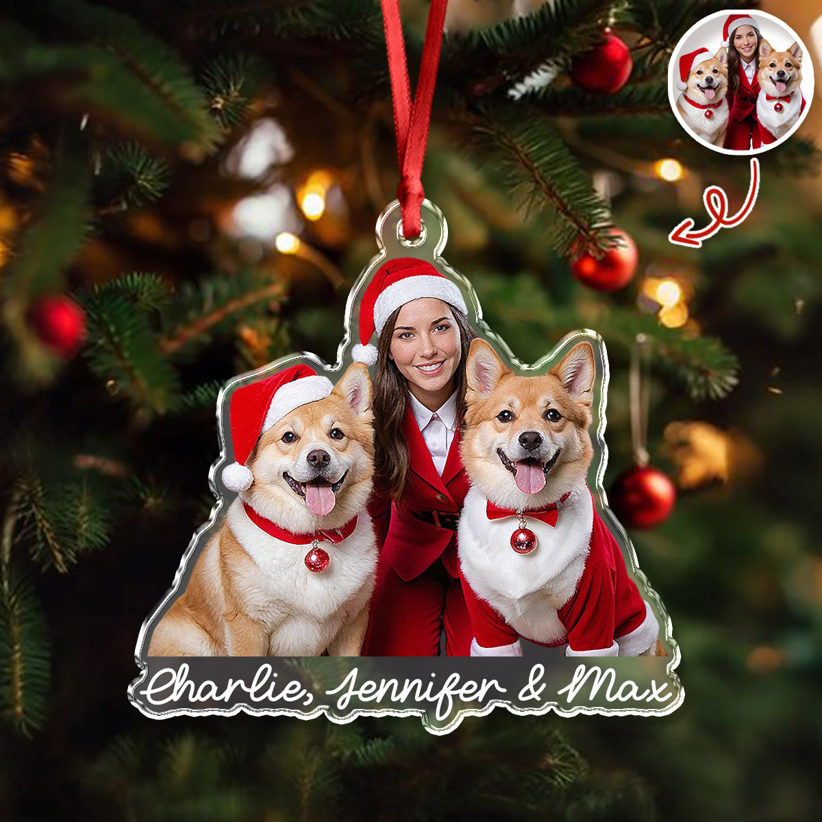Custom Cute Dog Photo Memories 2025 Christmas Acrylic Ornament LM32 895987
