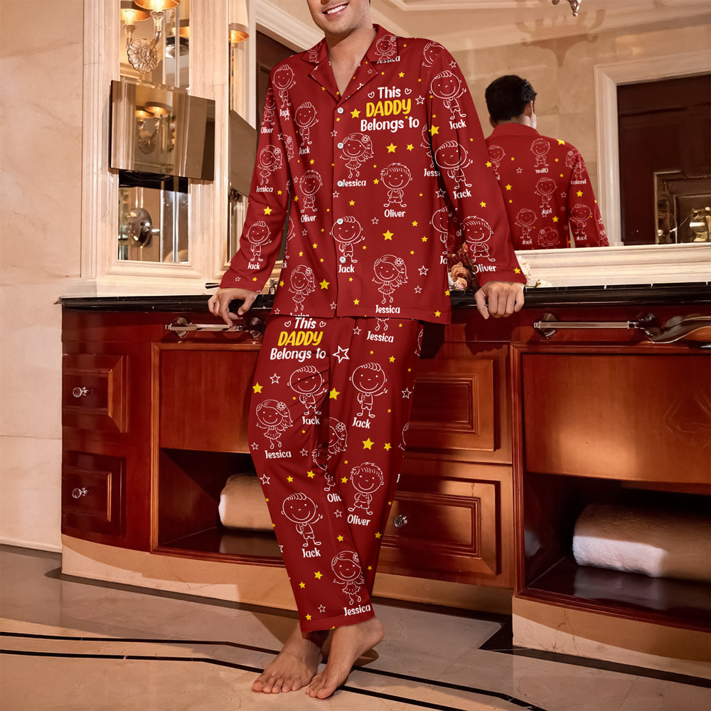 This Grandpa Dad Belongs To Kids - Personalized Pajamas HO82 900578