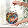 Custom Family Name American Eagle 250 Years Of Freedom Stained Glass Suncatcher LM32 899281