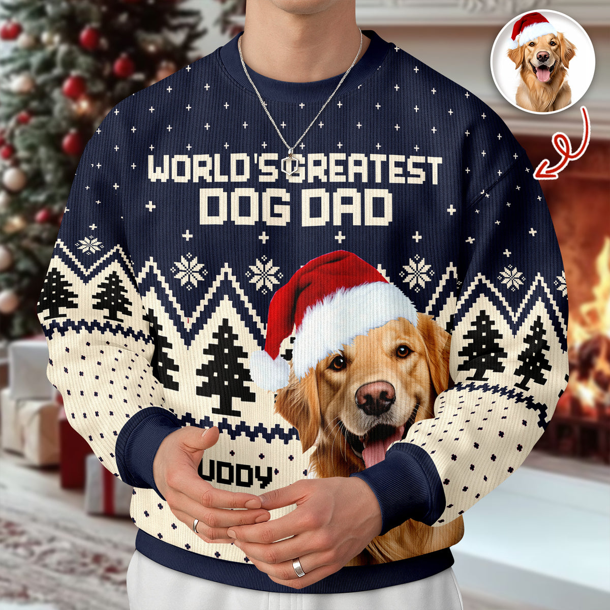 Custom Photo World's Greatest - Personalized Ugly Sweater For Dog Lovers LM32 895561