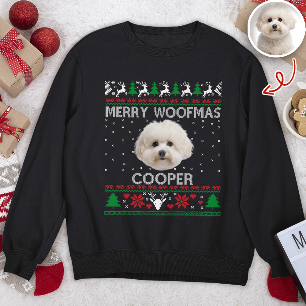 Custom Dog Photo Ugly Christmas Sweatshirt For Dog Lovers TH10 896219