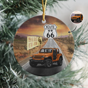 Custom Car Photo Route 66 Ceramic Ornament For Car Lover TH10 896033
