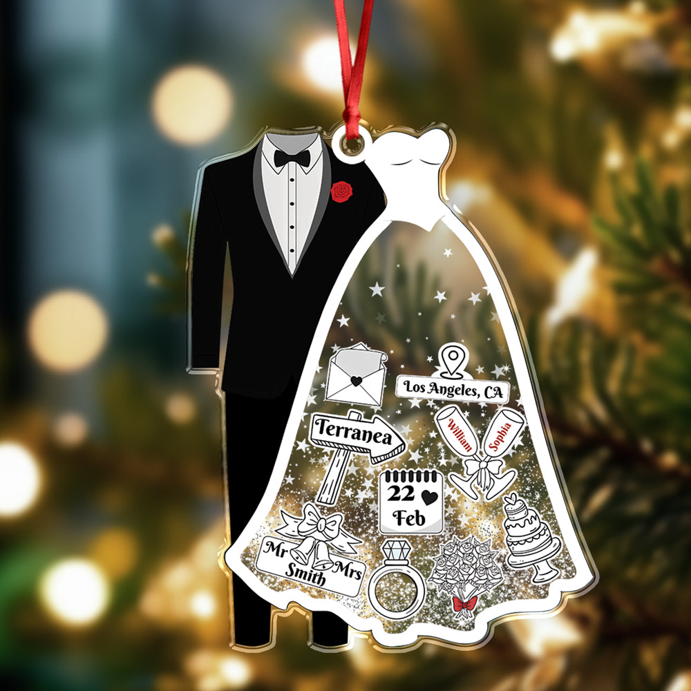 First Christmas Married Personalized Wedding Acrylic Ornament Christmas Gift CH07 896928