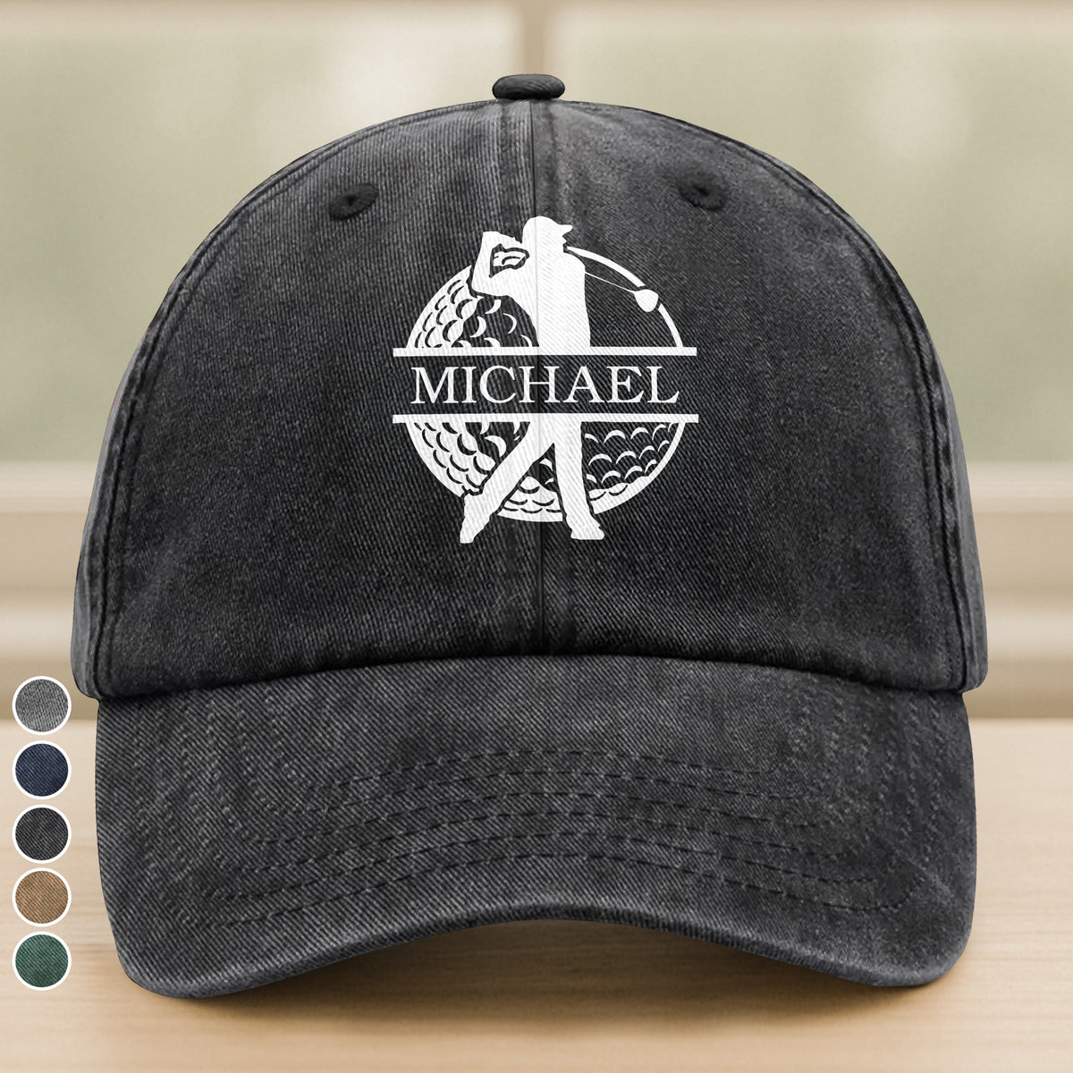 Personalized Gift For Golfer Washed Denim Baseball Cap TH10 898099
