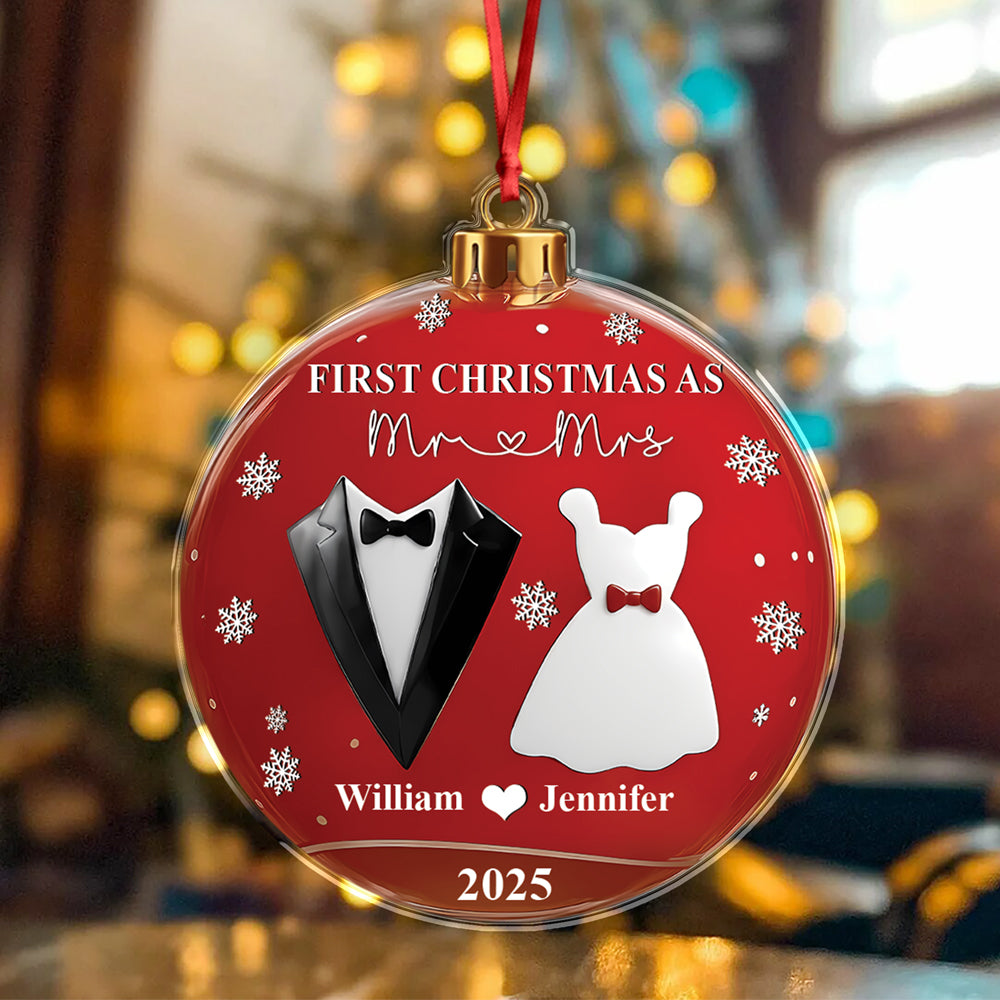 First Christmas As Mr And Mrs - Personalized Acrylic Ornament CH07 899096