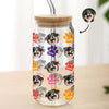 Custom Photo Name Area Paws Glass Can With Lid Gift For Pet Lovers HO82 900570