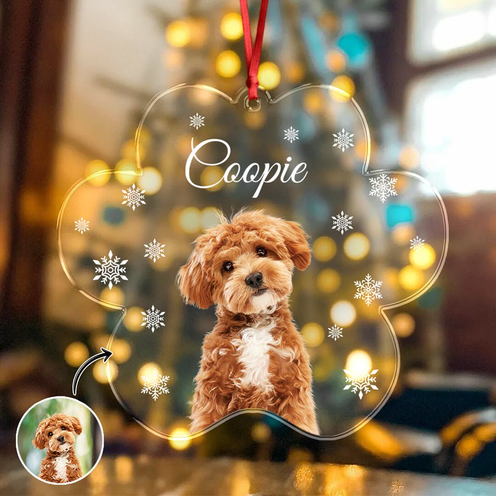 Custom Photo Dog Paw Shaped Acrylic Ornament For Christmas HA75 897048