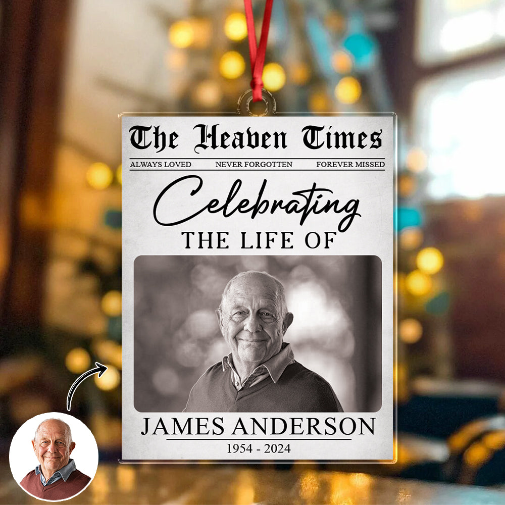 Custom Photo The Heaven Times Memorial Acrylic Ornament Christmas HO82 894678