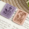 Floral Skeleton Read Till Death - Personalized Leather Magnetic Bookmark CH07 899534