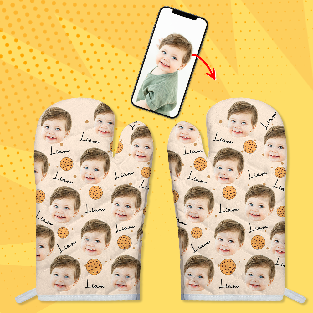 Custom Face Portrait Cake Pattern Oven Mitt TH10 894415