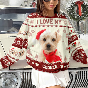 Custom Photo I Love My Dog Christmas Ugly Sweater TH10 896593