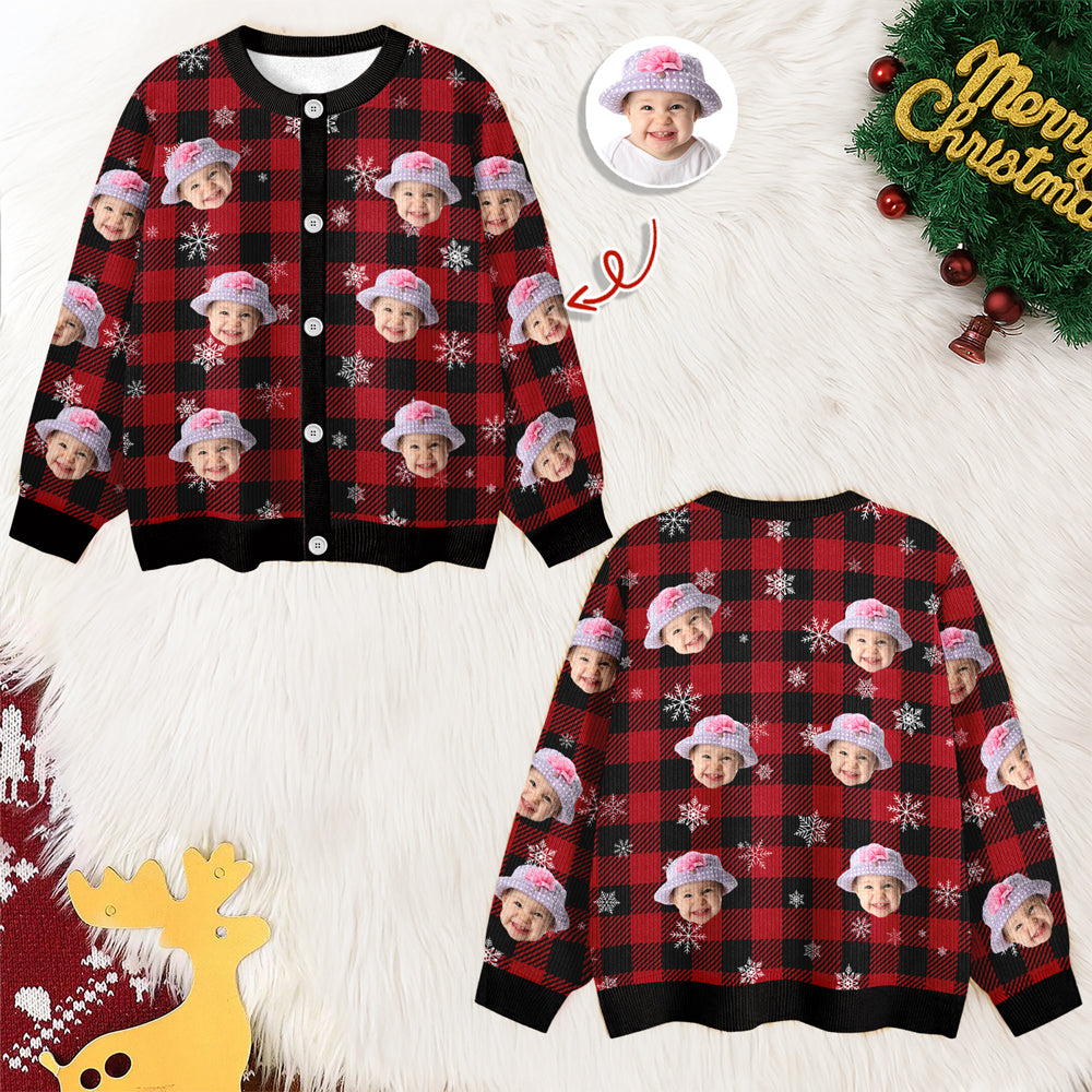 Custom Photo Christmas Ugly Cardigan Gift For Family CH07 899836