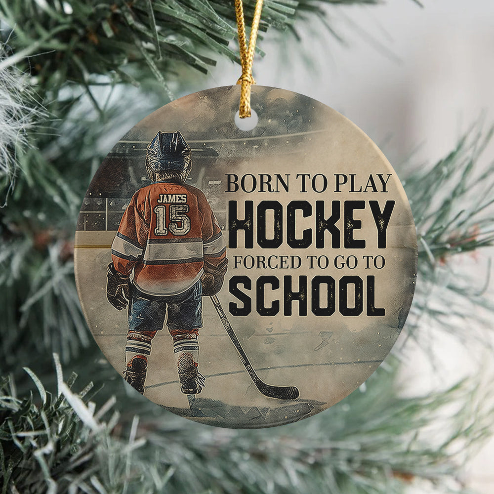 Personalized Hockey Boy Christmas Ceramic Ornament Gift For Hockey Lovers HO82 900082