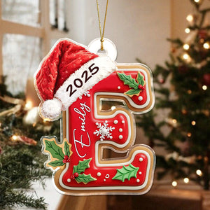 Personalized Gingerbread Letter Acrylic Ornament Gift For Mom, Dad, Brother, Sister, Kids HO82 900706
