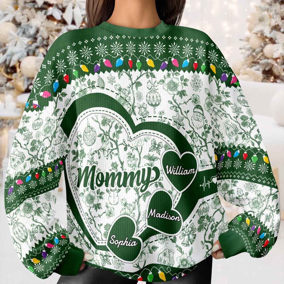 Grandma Mom Toile De Jouy - Personalized Ugly Sweater CH07 896638