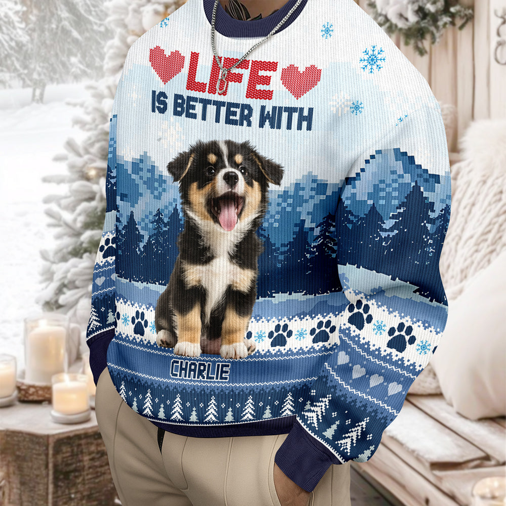 Custom Photo Life Is Better With Dog Personalized Ugly Sweater Christmas Gift For Dog Lovers CH07 899526