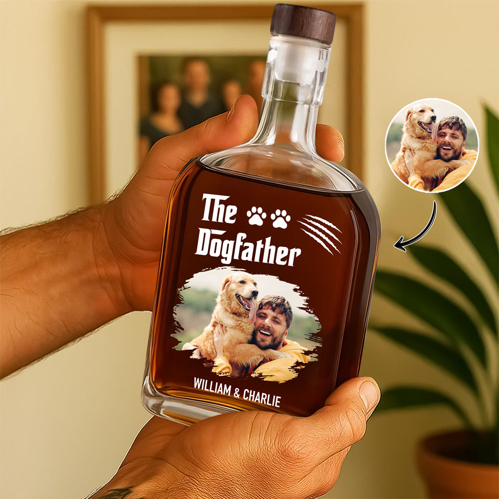 Custom Photo The Dogfather The Catfather Whiskey Bottle For Dog Lovers HA75 897956