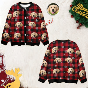 Custom Photo Christmas Ugly Cardigan Gift For Dog Lover CH07 899832