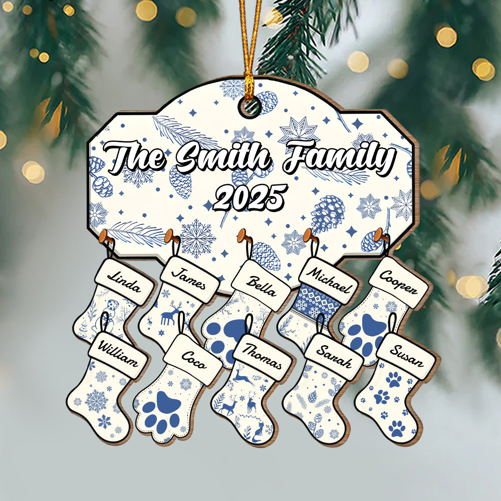 Custom Name Family With Pet - Personalized Wood Ornament LM32 895377