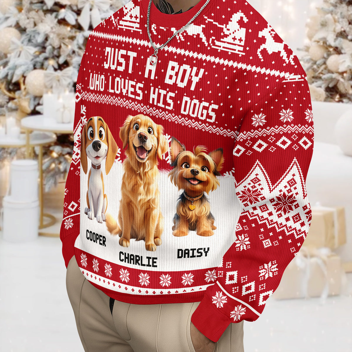 Just A Girl Who Loves Her Dog Christmas Ugly Sweater TH10 896289