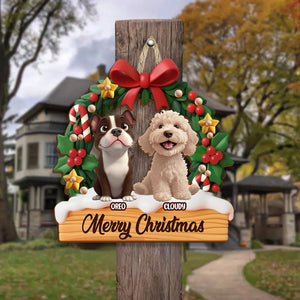 Personalized Happy Pawlidays Christmas Door Sign Gift For Dog Lover LM32 897249