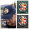 Custom Photo American By Birth, Dog Mom By Choice Washed Denim Baseball Cap HA75 892536