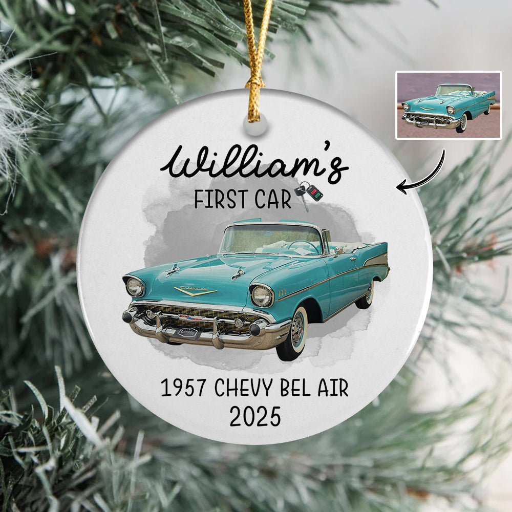Custom Car Photo My First Car Keepsake Christmas Ceramic Ornament LM32 897381