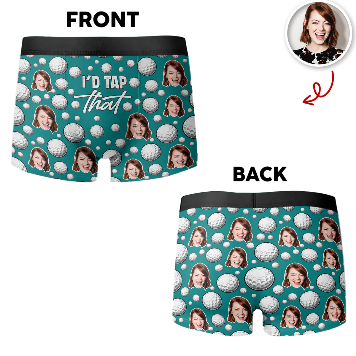 Custom Photo I'd Tap That Humorous Golf Men's Boxer Brief Funny Gift LM32 897647
