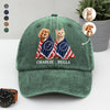 Custom Photo Dog Cat With US 250 Washed Denim Baseball Cap HO82 901260